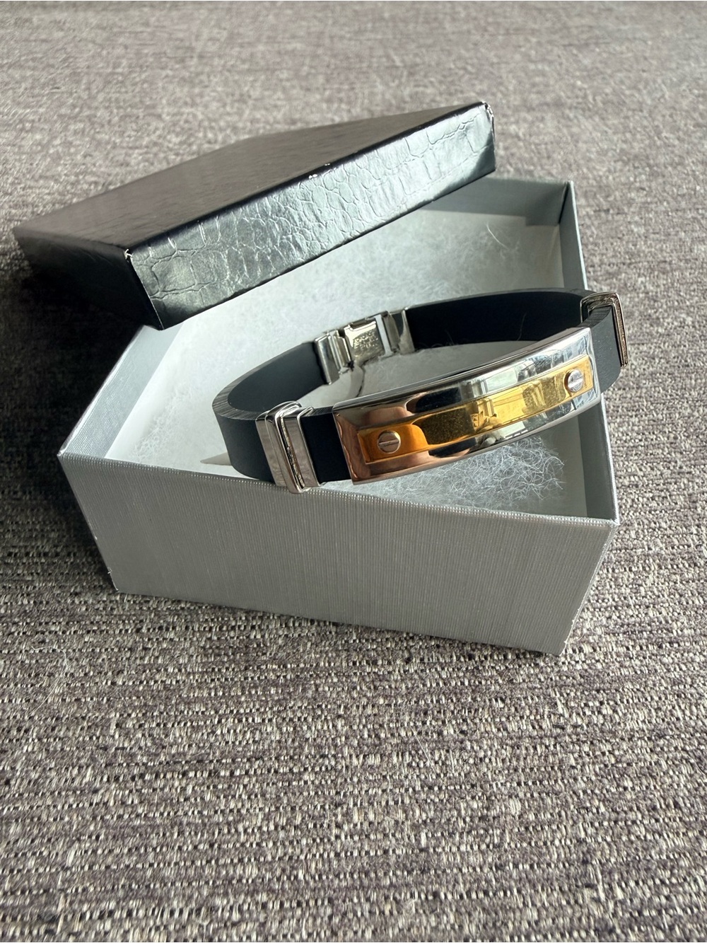 Men’s Steel/Rubber Bracelet